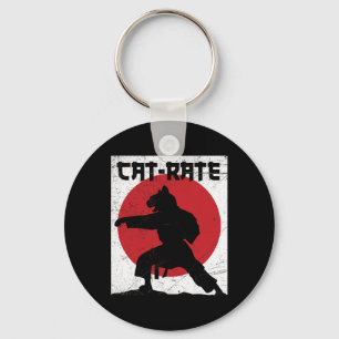 Funny Cat-rate Cat Karate Gift For Martial Arts Ki Key Ring