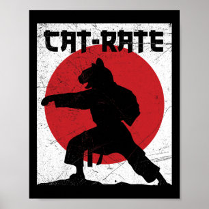 Funny Cat-rate Cat Karate Gift For Martial Arts Ki Poster