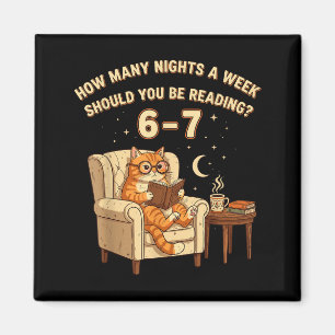 Funny Cat Reading 6-7 Meme Englieacher Book Lover Magnet