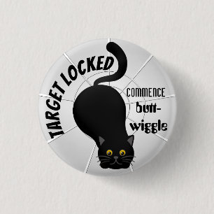 Funny Cat Ready to Pounce 3 Cm Round Badge