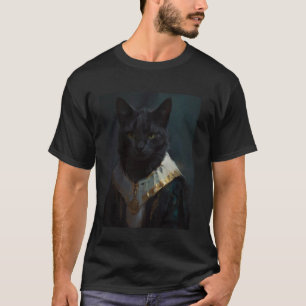 Funny Cat Renaissance Mediaeval Oil Painting 1 T-Shirt