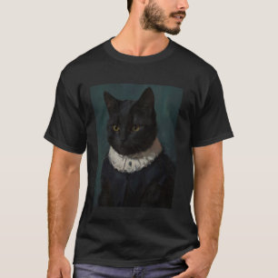 Funny Cat Renaissance Medieval Oil Painting T-Shirt