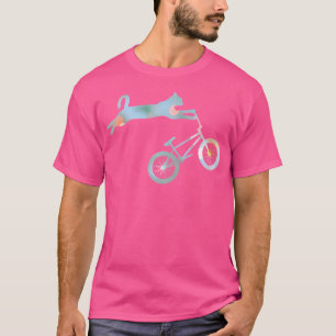 Funny Cat Riding Bmx Art For Bmx Bike Bmx Lover T-Shirt