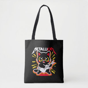 Funny Cat Rock 90s Meow For Music Band Of Friends Tote Bag