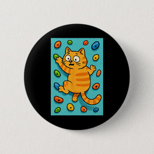 Funny Cat Rock Climber Bouldering Wall Climbing Me 6 Cm Round Badge