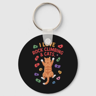 Funny Cat Rock Climber Indoor Wall Hold Adventure  Key Ring