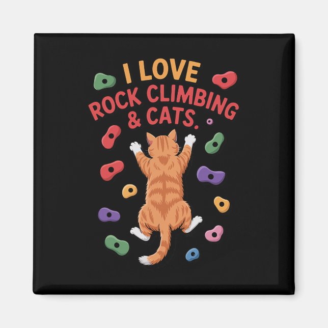 Funny Cat Rock Climber Indoor Wall Hold Adventure  Magnet (Front)
