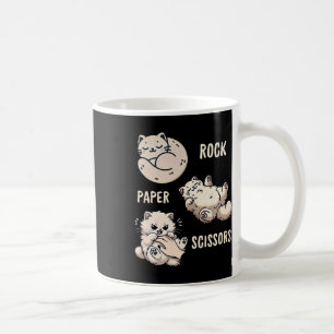 Funny Cat Rock Paper Scissors Game Cute Cat Women  Coffee Mug