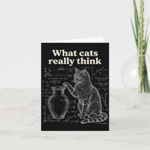 Funny Cat Science Humour What Cats Think Math Card