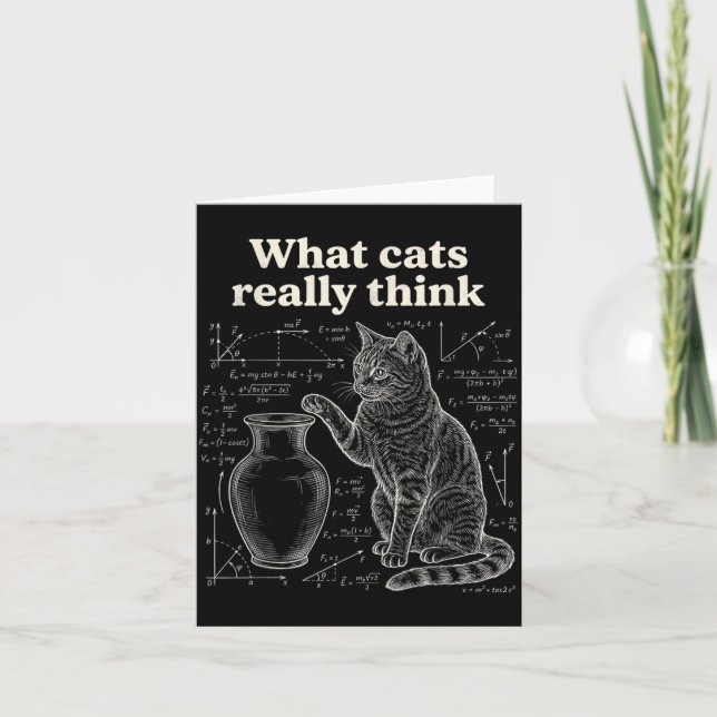 Funny Cat Science Humour What Cats Think Math Card (Front)