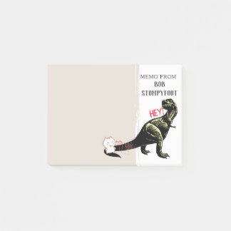 Funny cat scratch yelling T-rex dinosaur Post-it Notes