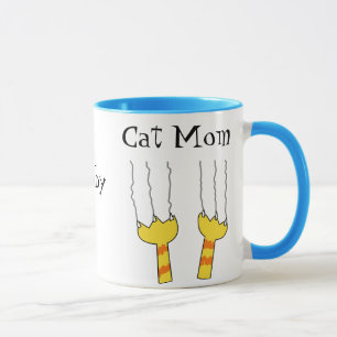 Funny Cat Scratches Cat Mum Playful Personalised Mug