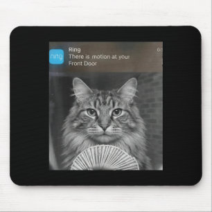 Funny Cat Security Camera Motion Detected Meme Mouse Mat