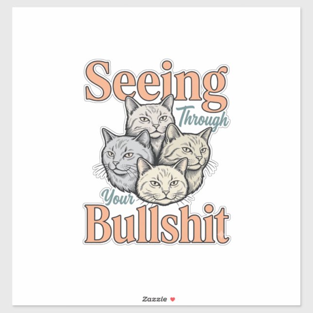 Funny Cat Seeing Through Your Vintage Des (Sheet)