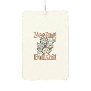 Funny Cat Seeing Through Your Vintage Des Car Air Freshener