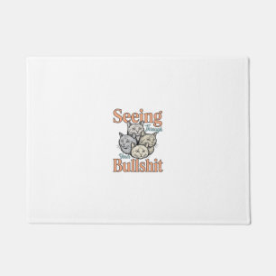 Funny Cat Seeing Through Your Vintage Des Doormat