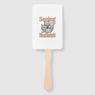 Funny Cat Seeing Through Your Vintage Des Hand Fan