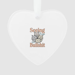 Funny Cat Seeing Through Your Vintage Des Ornament