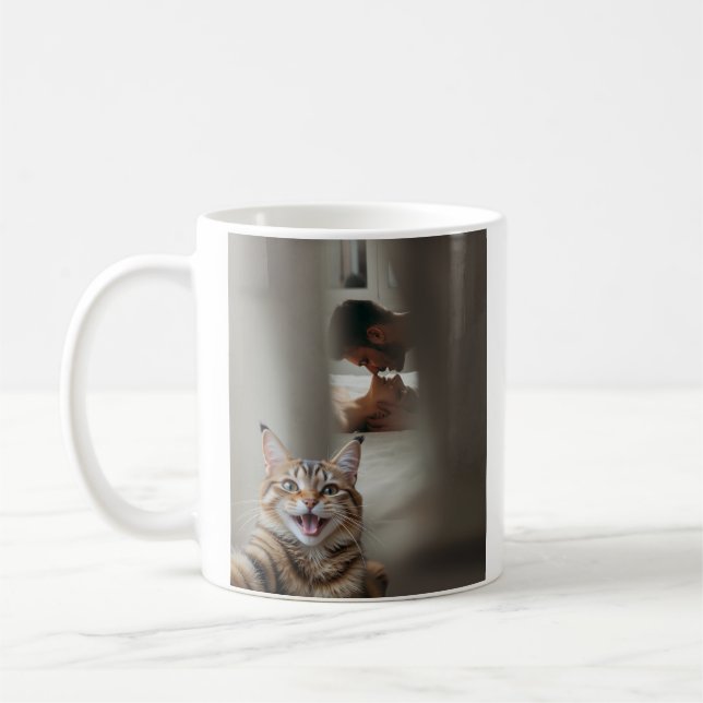 Funny Cat Selfie Coffee Mug (Left)