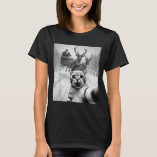 Funny Cat Selfie Santa Merry Christmas Xmas Pajama T-Shirt