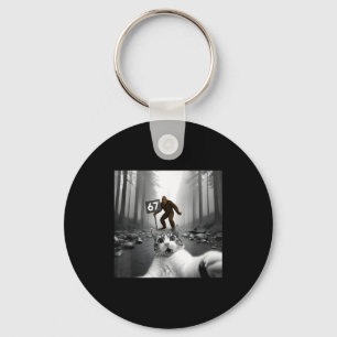 Funny Cat Selfie With Bigfoot 67 Six Seven Meme Me Key Ring