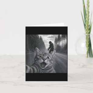 Funny Cat Selfie With Bigfoot Cat Lovers For Men W Card