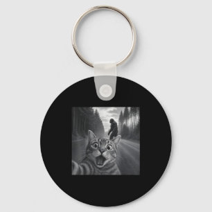 Funny Cat Selfie With Bigfoot Cat Lovers For Men W Key Ring