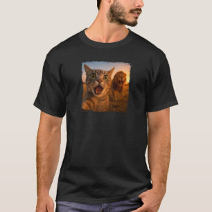 Funny Cat Selfie with Lion Cat Meme for Men Women  T-Shirt
