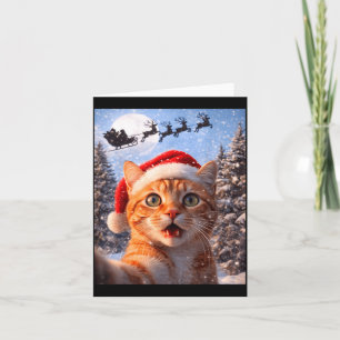 Funny Cat Selfie With Santa Claus Christmas Men Wo Card