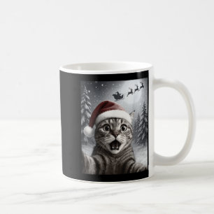 Funny Cat Selfie With Santa Claus Christmas Men Wo Coffee Mug