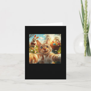 Funny Cat Selfie Women Girls Boys Kids Easter Card