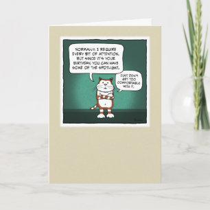 Funny Cat Shares Spotlight Birthday Card