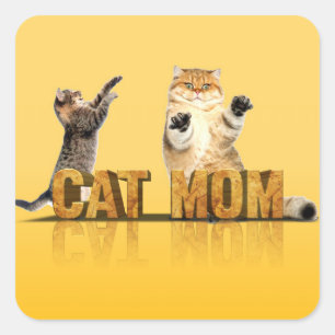 Funny cat shirt   cat mum gift   cat mummy square sticker