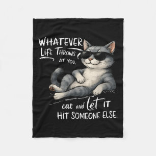 Funny Cat Shirt Funny Quote Graphic Tees For Men W Fleece Blanket