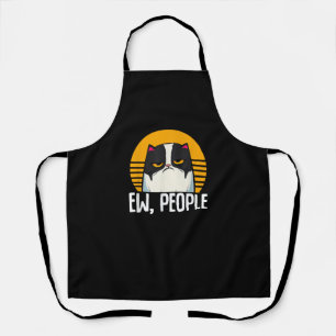 Funny Cat Shirt Retro Ew People Meowy Kitty Cats L Apron