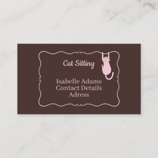 Funny Cat Sitting Business Card