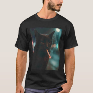 Funny Cat Smoking Cigarette Gen Z Meme T-Shirt