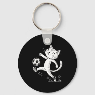 Funny Cat Soccer Ball - Cat Lover Key Ring
