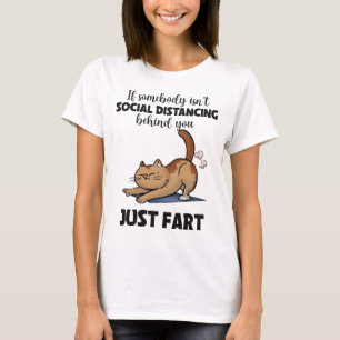 Funny Cat Social Distancing Saying T-Shirt