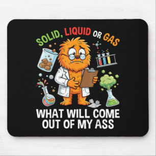 Funny Cat Solid Liquid Or Gas Physics Science Mouse Mat