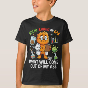 Funny Cat Solid Liquid Or Gas Physics Science T-Shirt