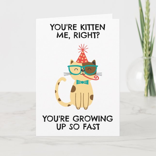 funny cat son birthday cards (Front)