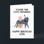 funny cat son birthday cards<br><div class="desc">Send a paw-sitively hilarious birthday card to your cat-obsessed son. This funny card is filled with cute cat puns and jokes that will have him laughing out loud. It's the perfect way to show your love for your feline-loving kid.</div>