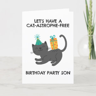 funny cat son birthday cards