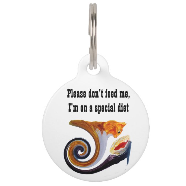 Funny Cat Special Diet Medical Pet Tag (Front)