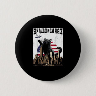 Funny Cat Spy Balloon 6 Cm Round Badge