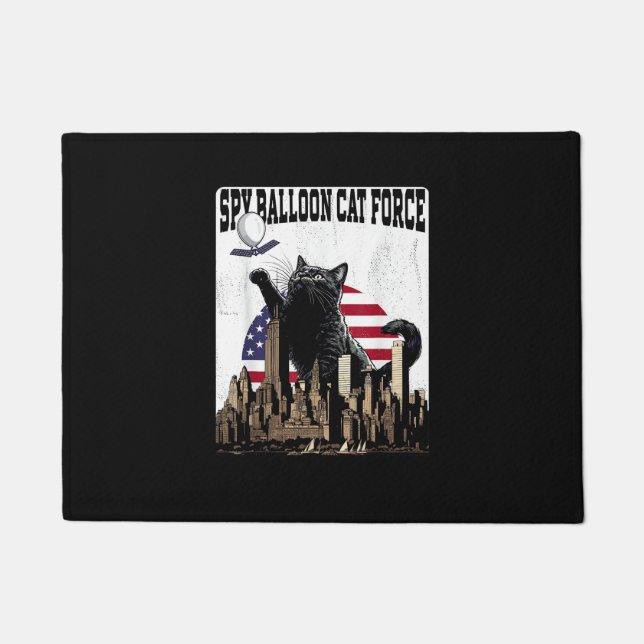 Funny Cat Spy Balloon Doormat (Front)