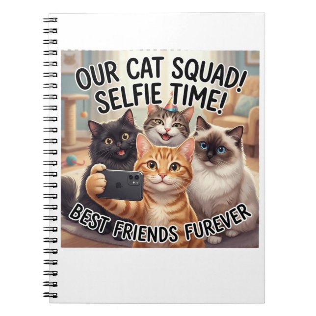 Funny Cat Squad Selfie Journal (Front)