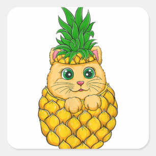 Funny Cat Squares Sticker - Cute Gift Idea