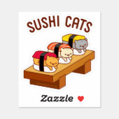 Funny Cat Sticker - SUSHI CATS (Sheet)